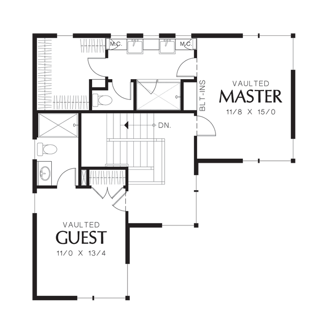Upper Floor Plan image for Mascord Alumont-Efficient Layout, Contemporary Elegance-Upper Floor Plan