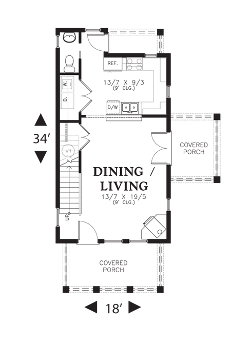 Main Floor Plan image for Mascord Nalley-Great Coastal Home or Suited for Urban Lot-Main Floor Plan