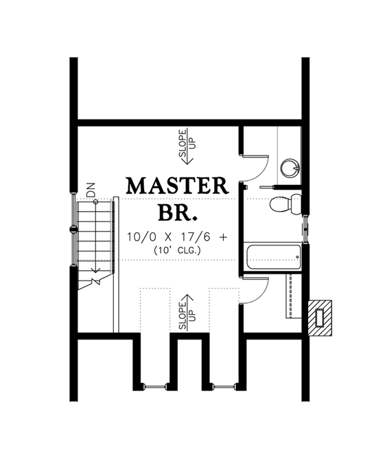 Upper Floor Plan image for Mascord Garvin-Coastal Colonial, Compact Charm-Upper Floor Plan