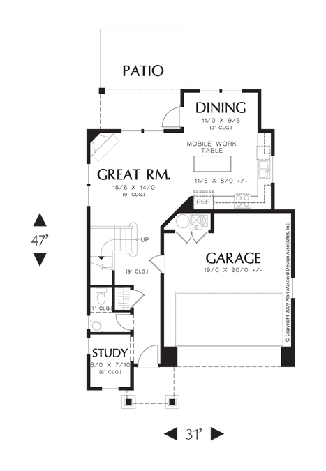 Main Floor Plan image for Mascord Fernwood-An Adorable Cottage for You and Your Family-Main Floor Plan