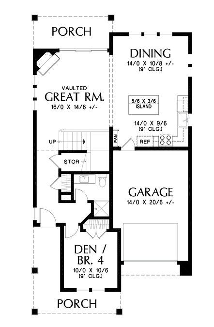 Main Floor Plan image for Mascord Fallston--Main Floor Plan