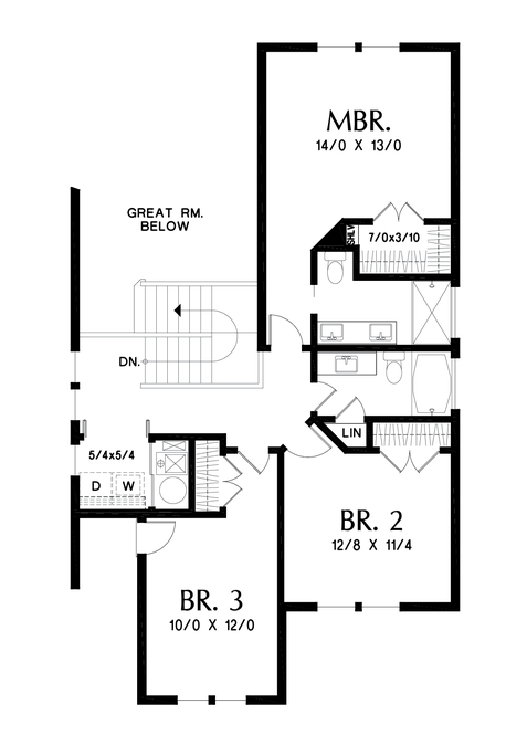 Upper Floor Plan image for Mascord Fallston--Upper Floor Plan