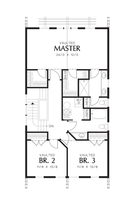 Upper Floor Plan image for Mascord Barnoldswick-Craftsman Style and Modern Design Come Together-Upper Floor Plan
