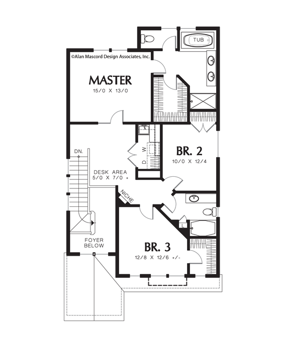Upper Floor Plan image for Mascord Waldsport-Raise Your Family in a Beautiful Traditional Home  -Upper Floor Plan