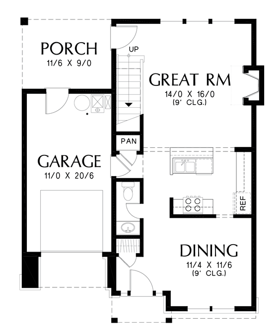 Main Floor Plan image for Mascord Monson-Uniquely Designed Spaces Bring the Family Together-Main Floor Plan