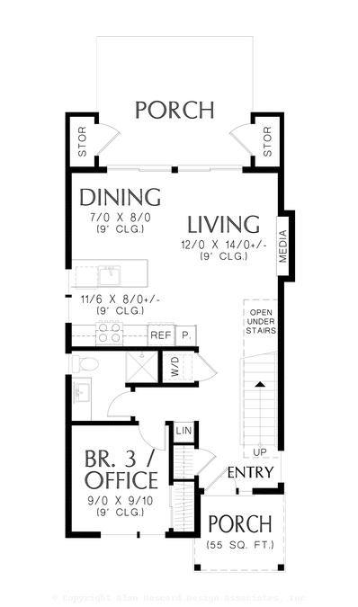 Main Floor Plan image for Mascord Murcott-Compact Flexible Layout with Options for Change-Main Floor Plan