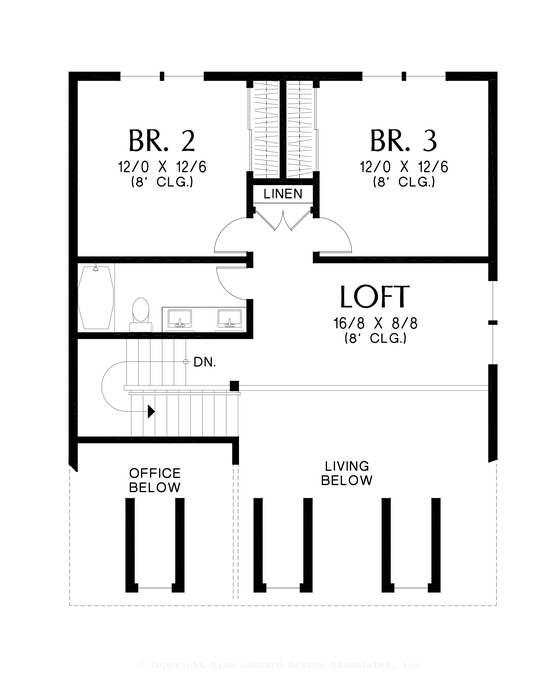Upper Floor Plan image for Mascord Calico Fields-Timeless elegance where classic design meets modern comfort-Upper Floor Plan