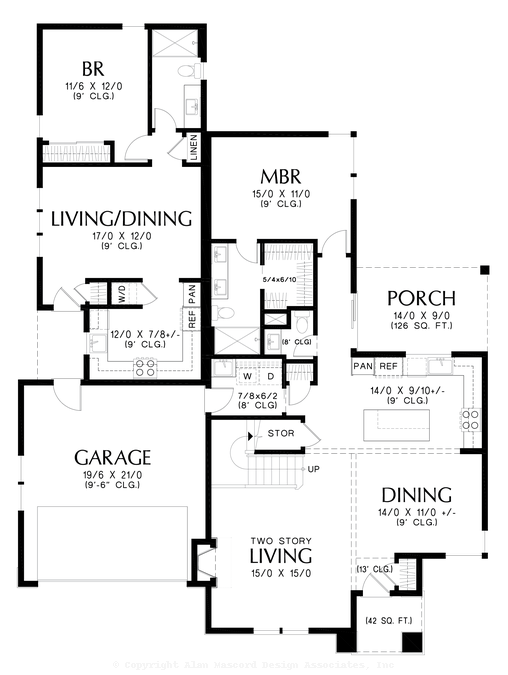 Main Floor Plan image for Mascord Amberline-Modern Prairie Elegance Meets Contemporary Comfort and Style-Main Floor Plan