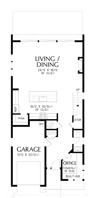 Main Floor Plan image for Mascord Cooper-Cozy Urban Contemporary-Main Floor Plan