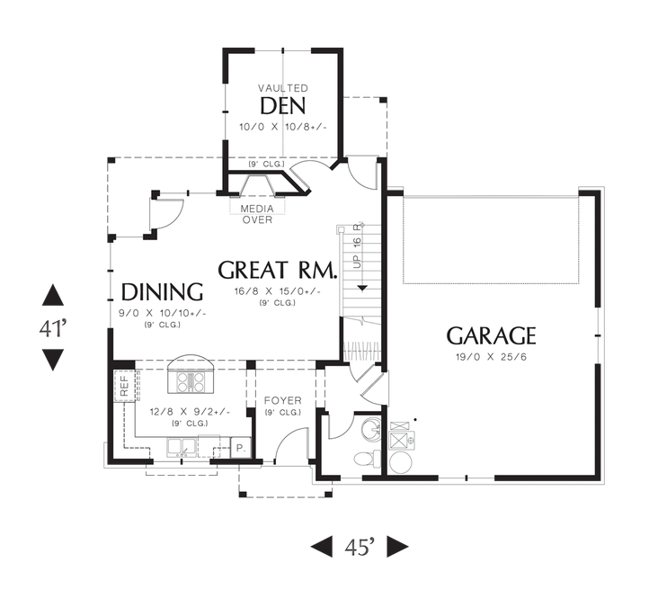 Main Floor Plan image for Mascord Radcliff-Gorgeous Open Floor Plan Layout-Main Floor Plan