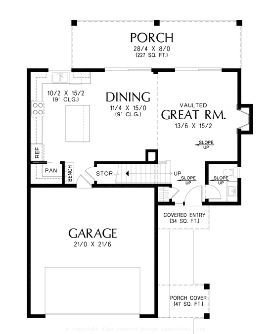 Main Floor Plan image for Mascord Maple Grove--Main Floor Plan