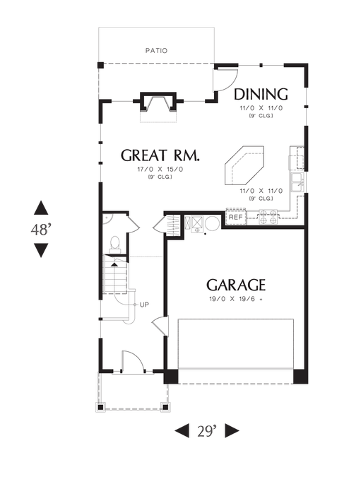 Main Floor Plan image for Mascord Tyne-The Perfect Blend of Beauty and Efficiency-Main Floor Plan