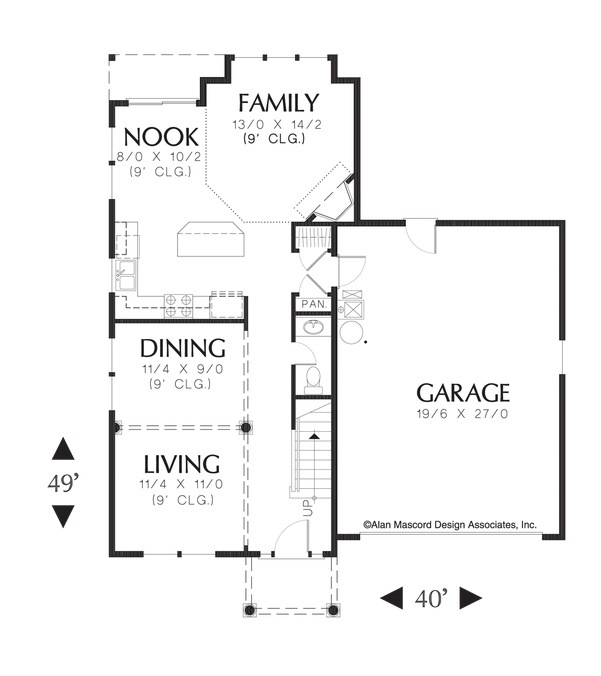 Main Floor Plan image for Mascord Charlemont-Traditional Plan Featuring Master Salon-Main Floor Plan