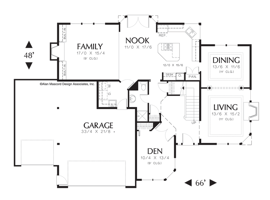 Main Floor Plan image for Mascord Sterlington-5 Bedroom Contemporary Plan-Main Floor Plan