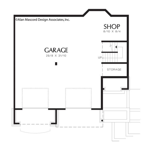 Lower Floor Plan image for Mascord Jenkins-Craftsman Floor Plan with Spacious Master Suite-Lower Floor Plan
