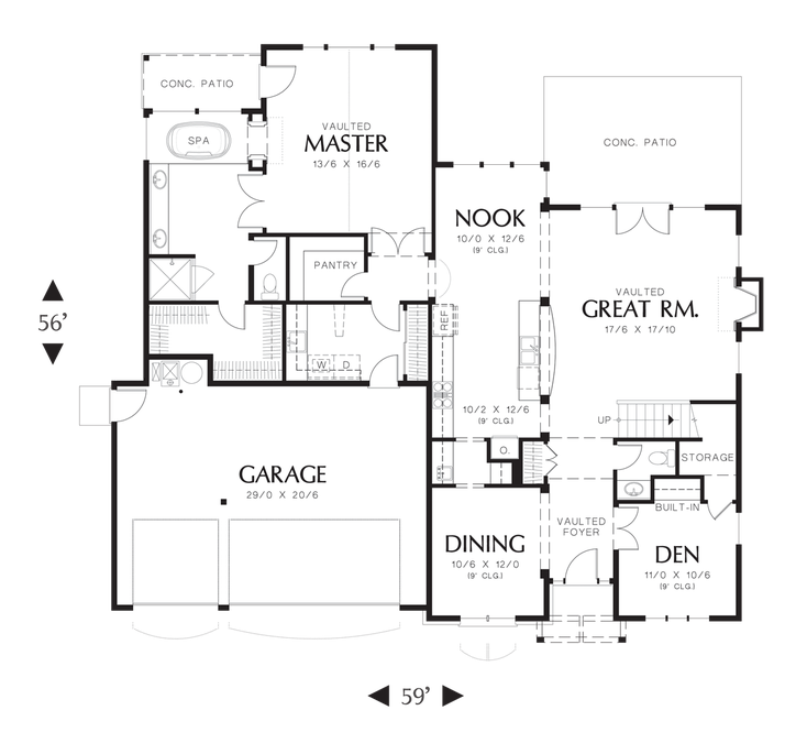 Main Floor Plan image for Mascord Henning-Incredible layout with a Master Suite the size of Manhatten!-Main Floor Plan