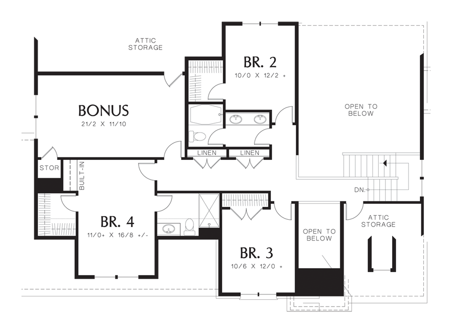 Upper Floor Plan image for Mascord Henning-Incredible layout with a Master Suite the size of Manhatten!-Upper Floor Plan