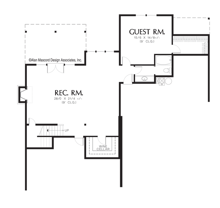Lower Floor Plan image for Mascord Brackenbury-Daylight Basement Plan with Bonus Room-Lower Floor Plan