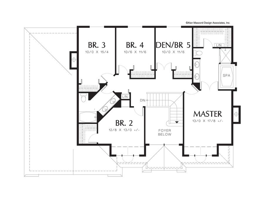 Upper Floor Plan image for Mascord Melbourne-Liveable Four Bedroom Country Plan-Upper Floor Plan