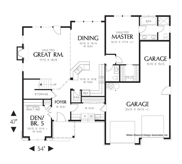 Main Floor Plan image for Mascord Barlow-Main Floor Master with Easy Living Floor Plan-Main Floor Plan