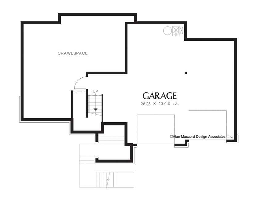 Lower Floor Plan image for Mascord Kingsley-Hillside Plan with Garage Under-Lower Floor Plan