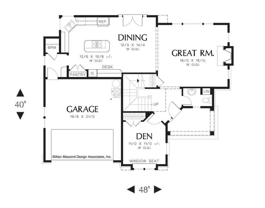 Main Floor Plan image for Mascord Gaylord-Perfect Family Plan with 2 Car Garage-Main Floor Plan