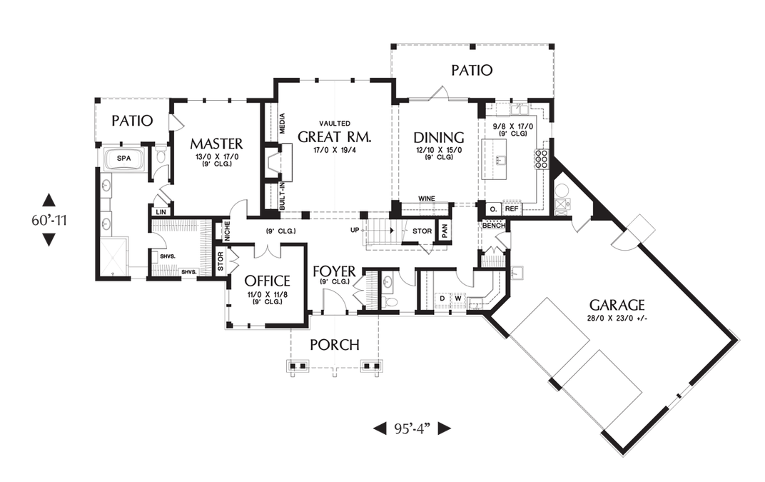 Main Floor Plan image for Mascord Ferguson-Delightful Open Layout with Great Curb Appeal-Main Floor Plan
