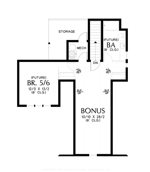 Upper Floor Plan image for Mascord Columbia-Attractive House Plan with Great Amenities!-Upper Floor Plan