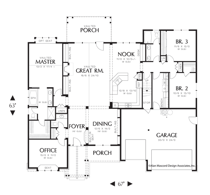 Main Floor Plan image for Mascord Alton-One Level Living with Extra Storage Upstairs-Main Floor Plan