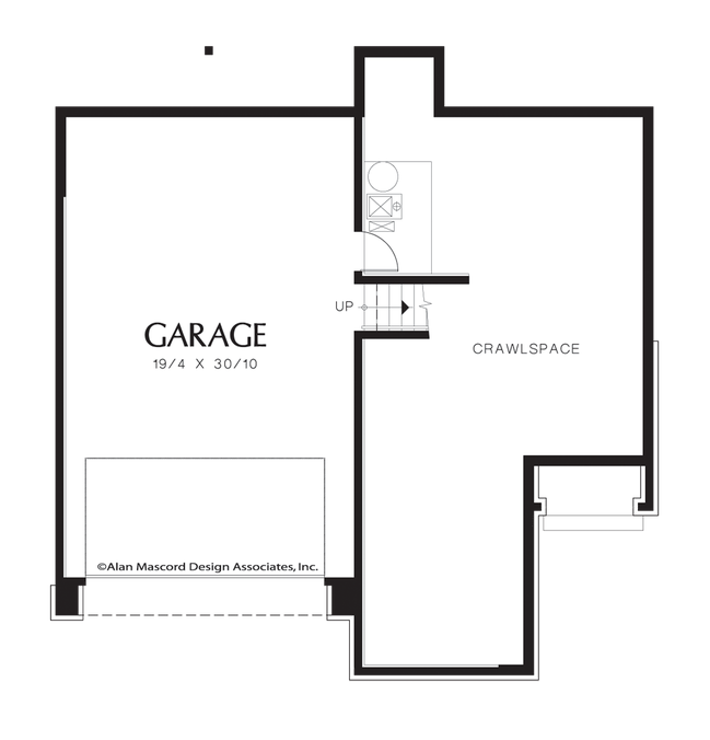 Lower Floor Plan image for Mascord Bertrand-Garage Under, Split Level Plan-Lower Floor Plan