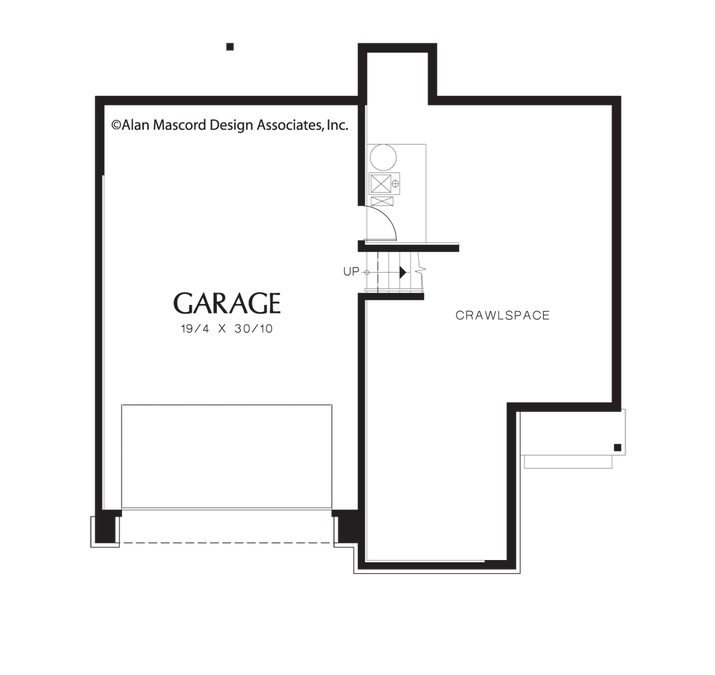 Lower Floor Plan image for Mascord Butler-Two Story Living with Garage Under-Lower Floor Plan
