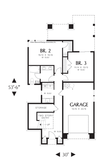 Lower Floor Plan image for Mascord Parkridge-View-grabbing Narrow Lot Design-Lower Floor Plan