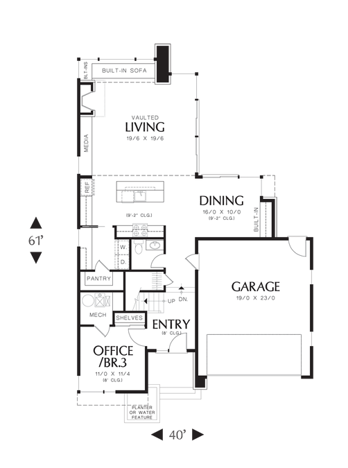 Main Floor Plan image for Mascord Lorimer-Attractive Contemporary Design with Smart Spaces-Main Floor Plan