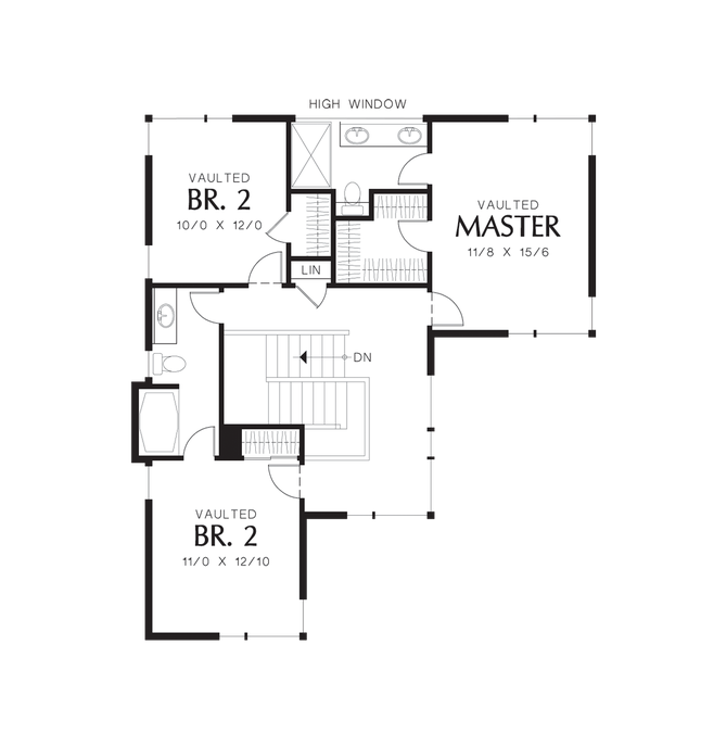 Upper Floor Plan image for Mascord Lorimer-Attractive Contemporary Design with Smart Spaces-Upper Floor Plan