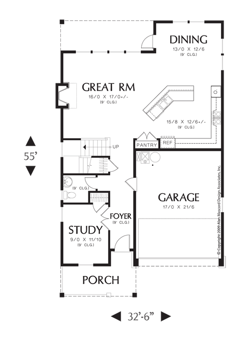 Main Floor Plan image for Mascord Springwater-Traditional Looks Outside, Smart Design Inside-Main Floor Plan
