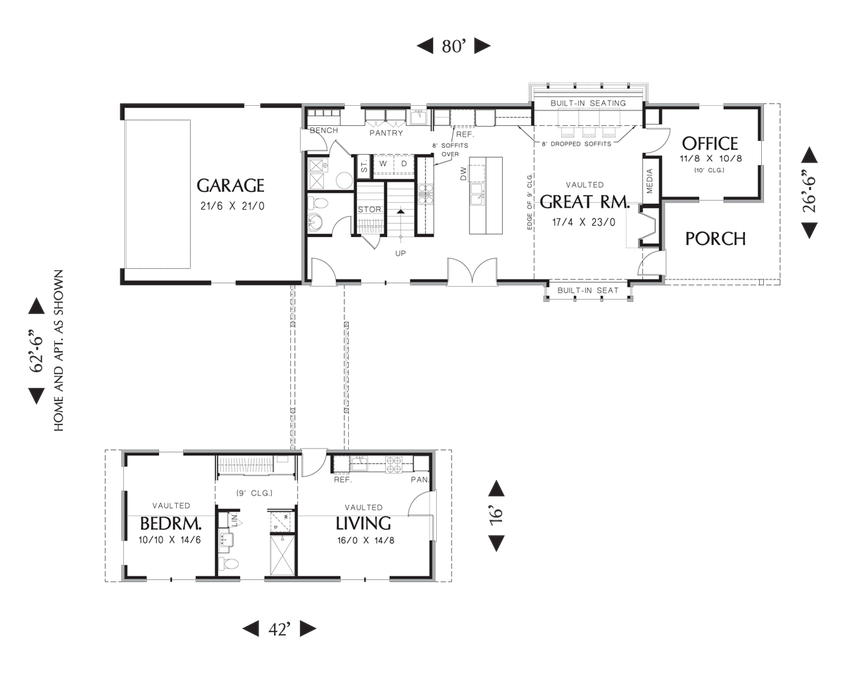 Main Floor Plan image for Mascord Summerset-A House For All Reasons-Main Floor Plan