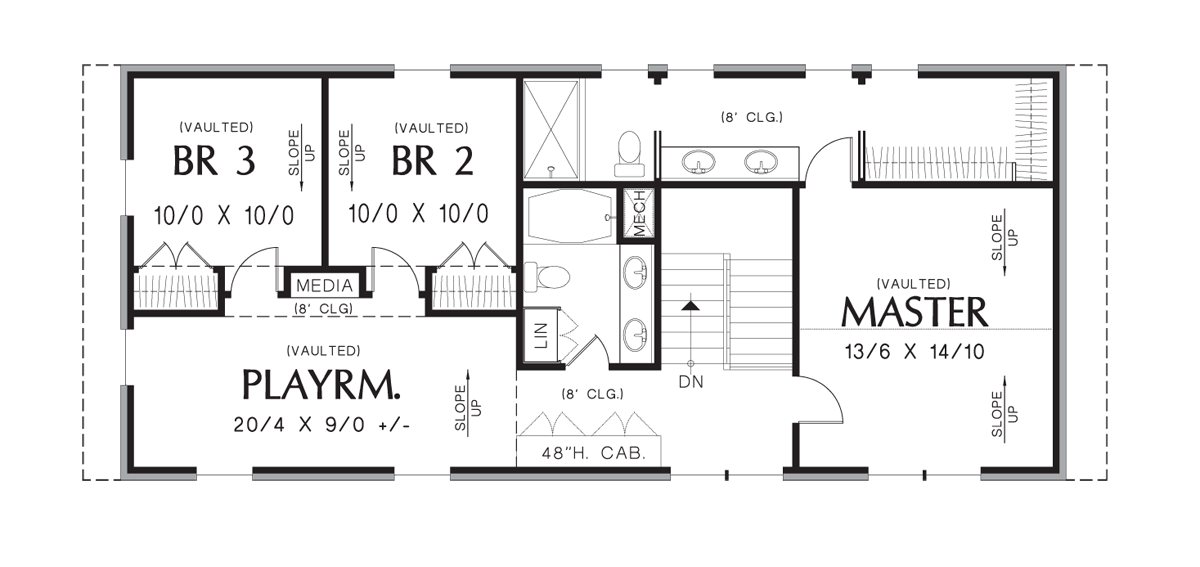 Upper Floor Plan image for Mascord Summerset-A House For All Reasons-Upper Floor Plan