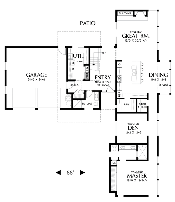 Main Floor Plan image for Mascord Albright-A home that's all about streamlining your life-Main Floor Plan