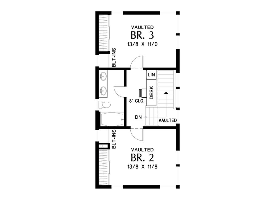 Upper Floor Plan image for Mascord Albright-A home that's all about streamlining your life-Upper Floor Plan
