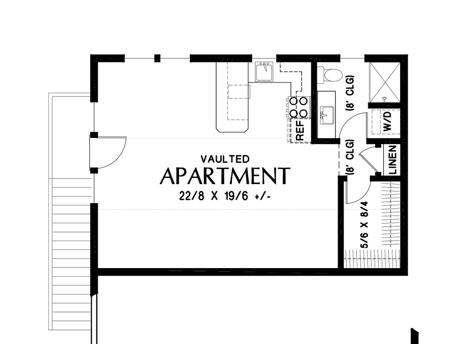 Upper Floor Plan image for Mascord Darcy-Appealing Cottage with great Apartment Unit suitable for Rental-Upper Floor Plan