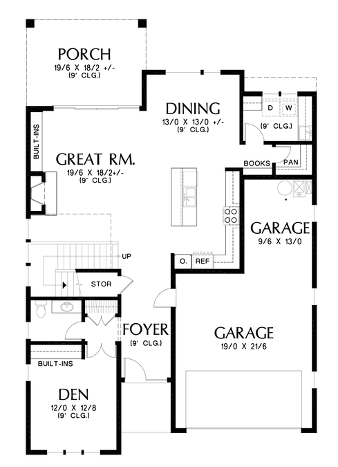 Main Floor Plan image for Mascord Robertson-Beautiful Contemporary Suited to Narrow Lots -Main Floor Plan
