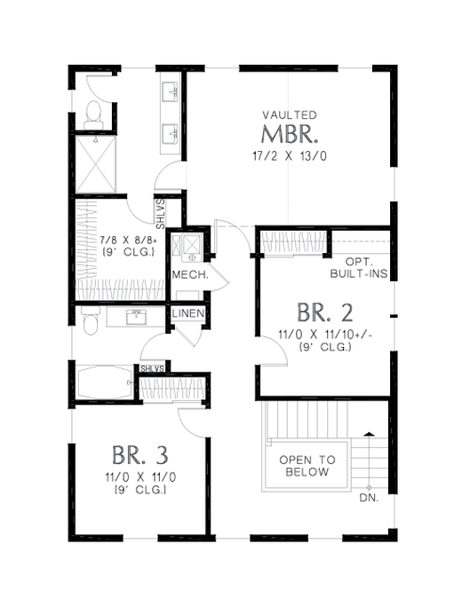 Upper Floor Plan image for Mascord Procter--Upper Floor Plan