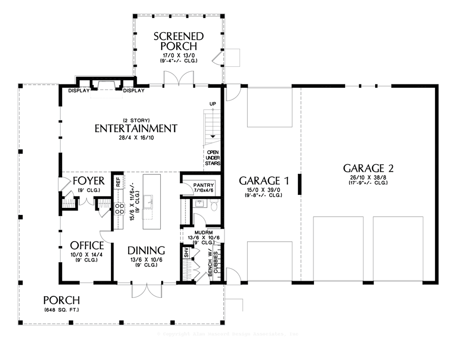 Main Floor Plan image for Mascord Brook Ranch-Pure Barndominium Styling-Main Floor Plan