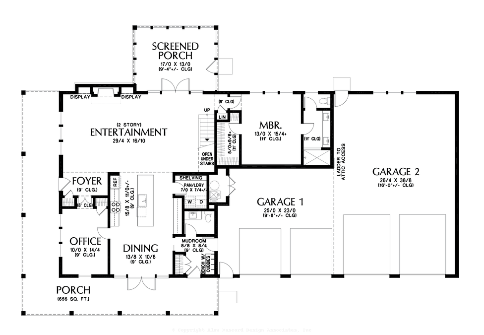 Main Floor Plan image for Mascord Blackberry Farm-Barndominium with Simple Roofline-Main Floor Plan