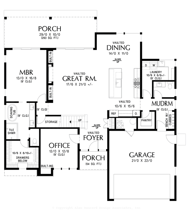 Main Floor Plan image for Mascord Hedgefield--Main Floor Plan