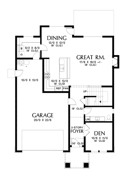 Main Floor Plan image for Mascord Garden Grove-Elegant Contemporary Exterior for Popular Morecambe Plan-Main Floor Plan
