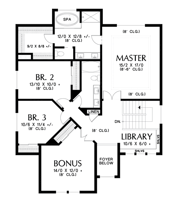 Upper Floor Plan image for Mascord Garden Grove-Elegant Contemporary Exterior for Popular Morecambe Plan-Upper Floor Plan