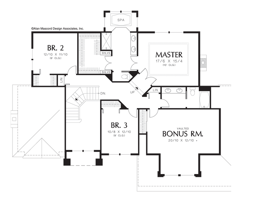 Upper Floor Plan image for Mascord Bayport-Gorgeous European Facade with Warm Interior-Upper Floor Plan