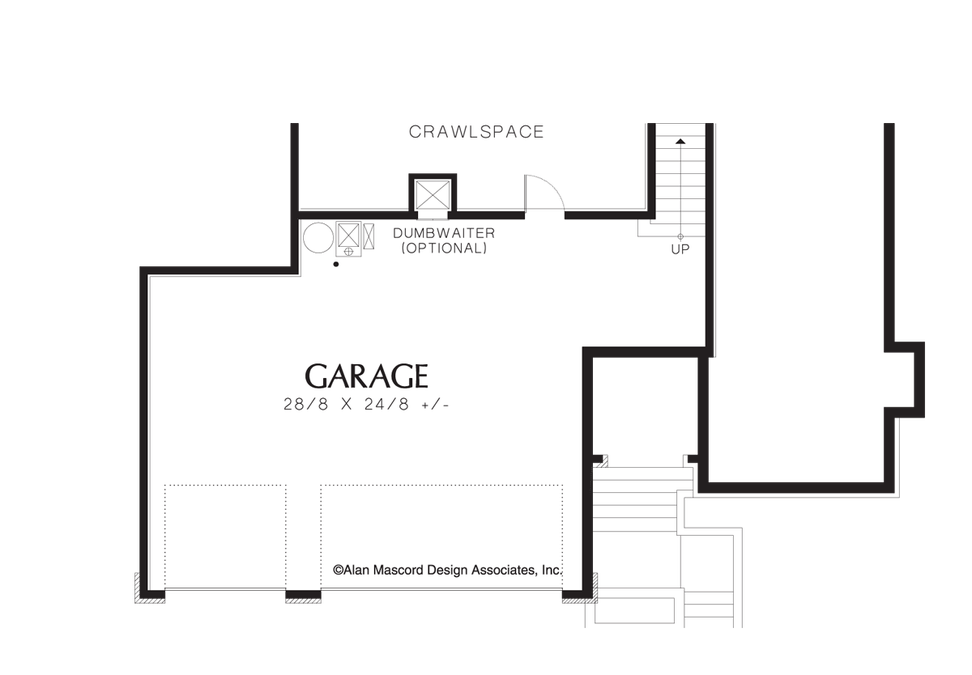 Lower Floor Plan image for Mascord Marbella-Narrow Lot Plan with Gourmet Kitchen-Lower Floor Plan