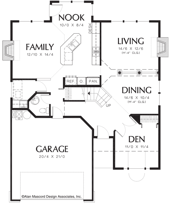 Main Floor Plan image for Mascord Lawson-3 Bedroom Traditional Plan with Grand Master Suite-Main Floor Plan